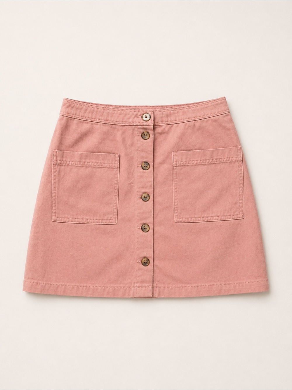 Old Navy Dusty Rose Button-Front A-Line Skirt